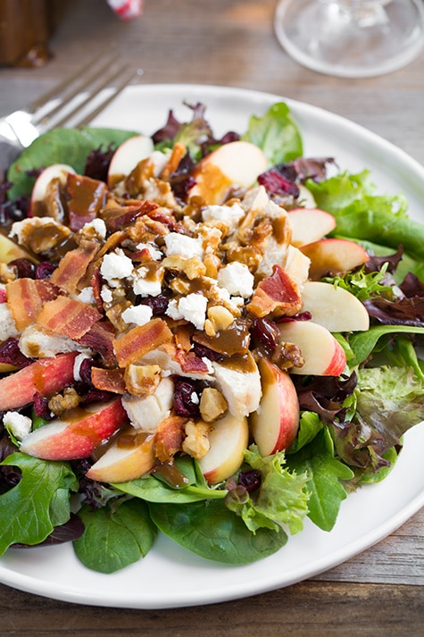 Your New Favorite Fall Salad: Apple Feta Chicken Bacon with Balsamic